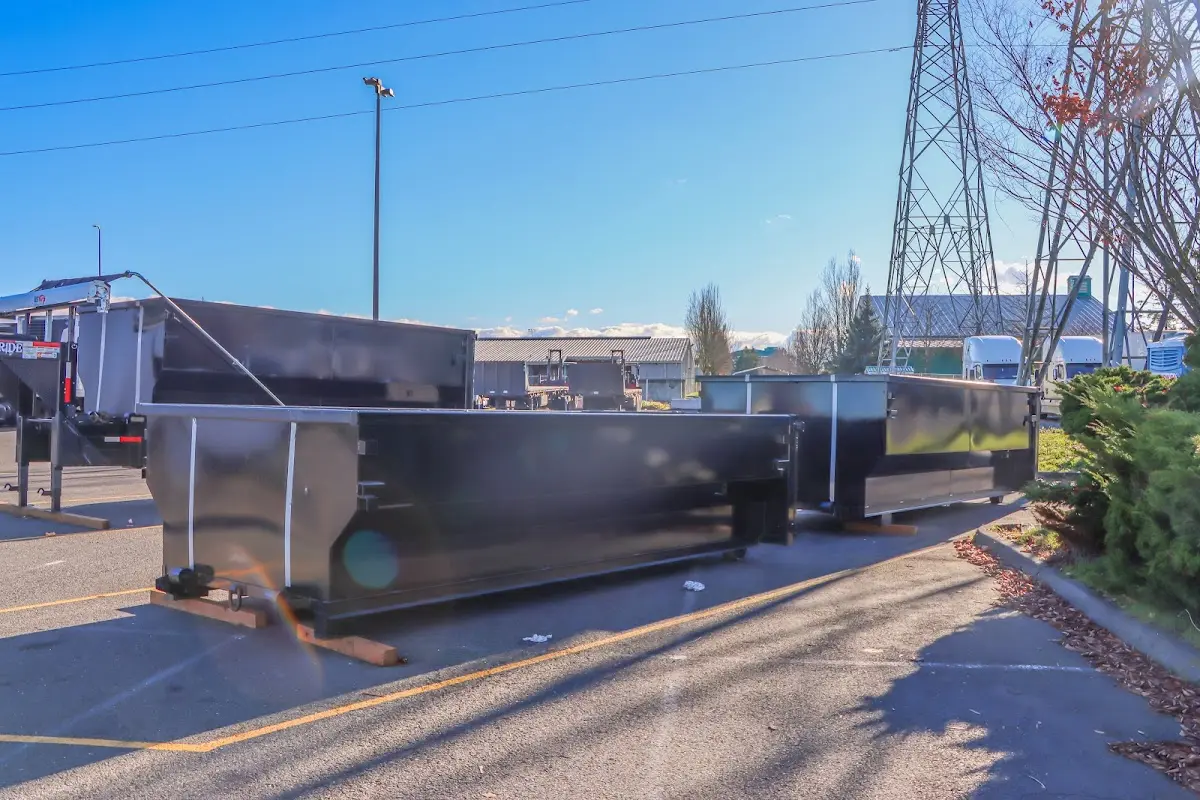 Roll-off dumpster ready for waste disposal at job site for Residential Dumpster Rental in Fate